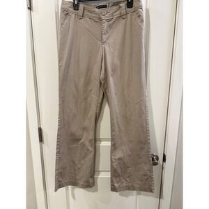 Lee Modern Fit Khaki Pants Womens 12 Medium Tan Straight Leg Stretch Trousers